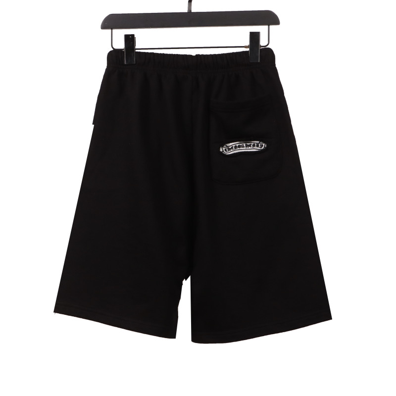  Chrome Hearts horseshoe distressed Sanskrit Short Pants black