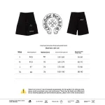  Chrome Hearts horseshoe distressed Sanskrit Short Pants black
