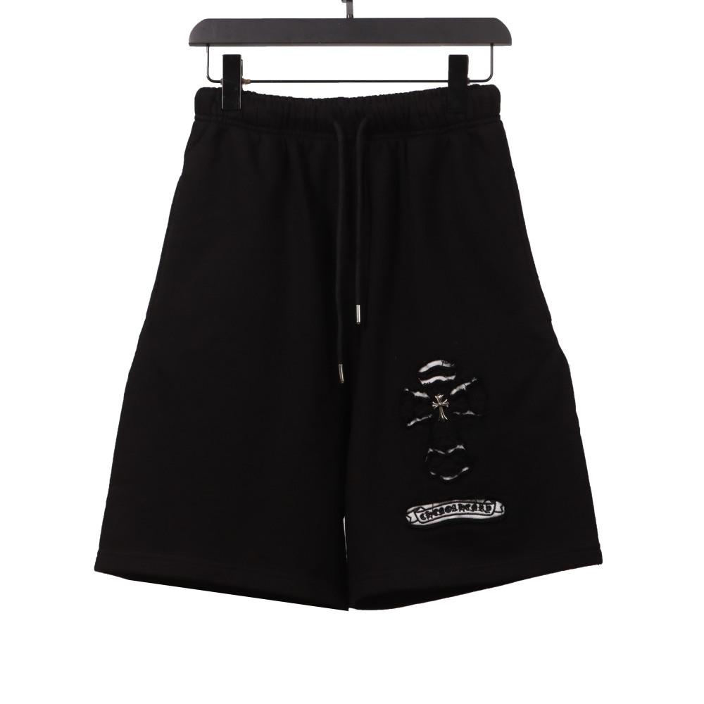  Chrome Hearts horseshoe distressed Sanskrit Short Pants black