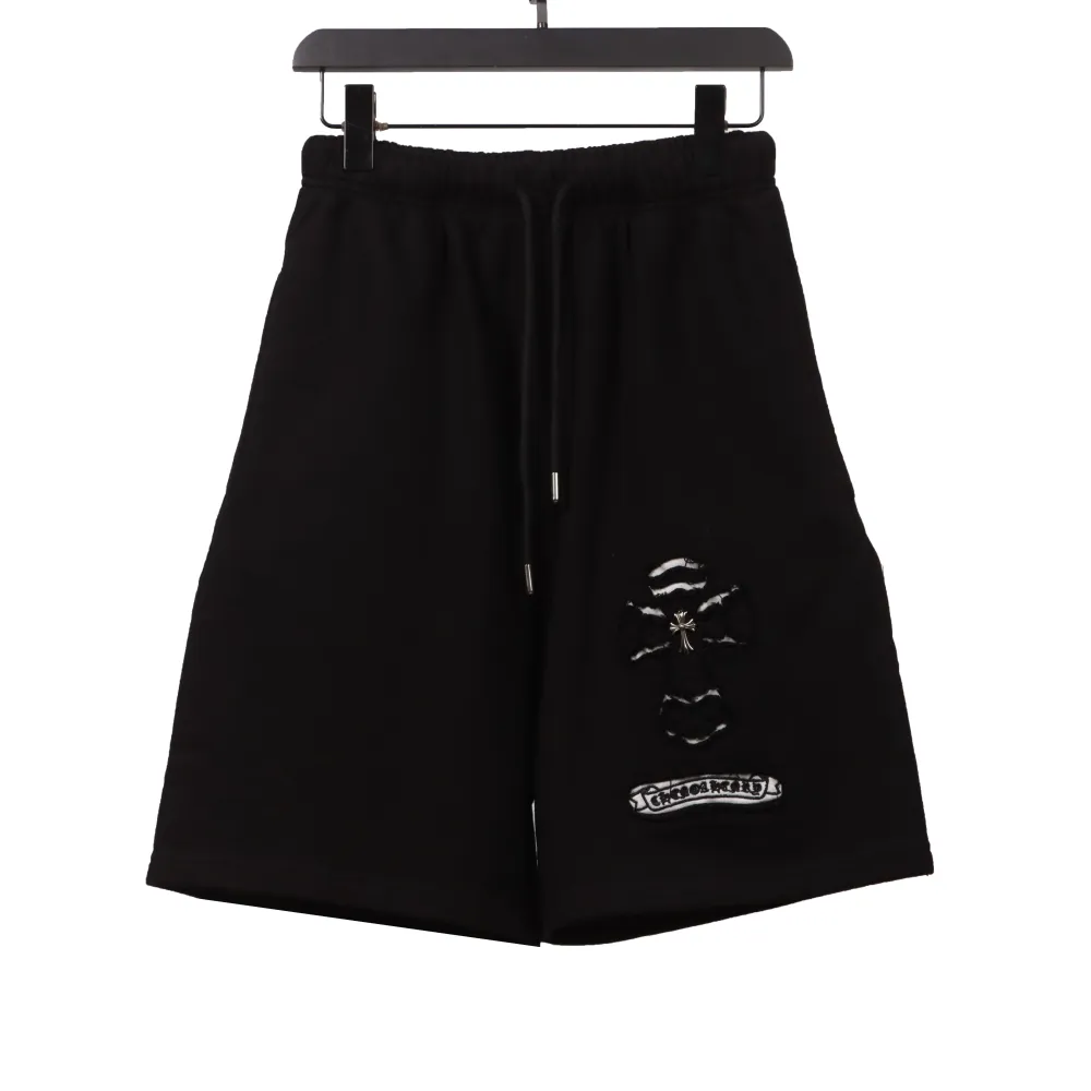  Chrome Hearts horseshoe distressed Sanskrit Short Pants black