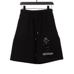  Chrome Hearts horseshoe distressed Sanskrit Short Pants black
