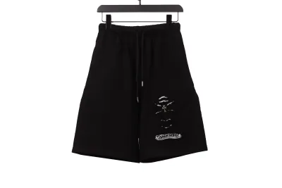 Chrome Hearts horseshoe distressed Sanskrit Short Pants black 01