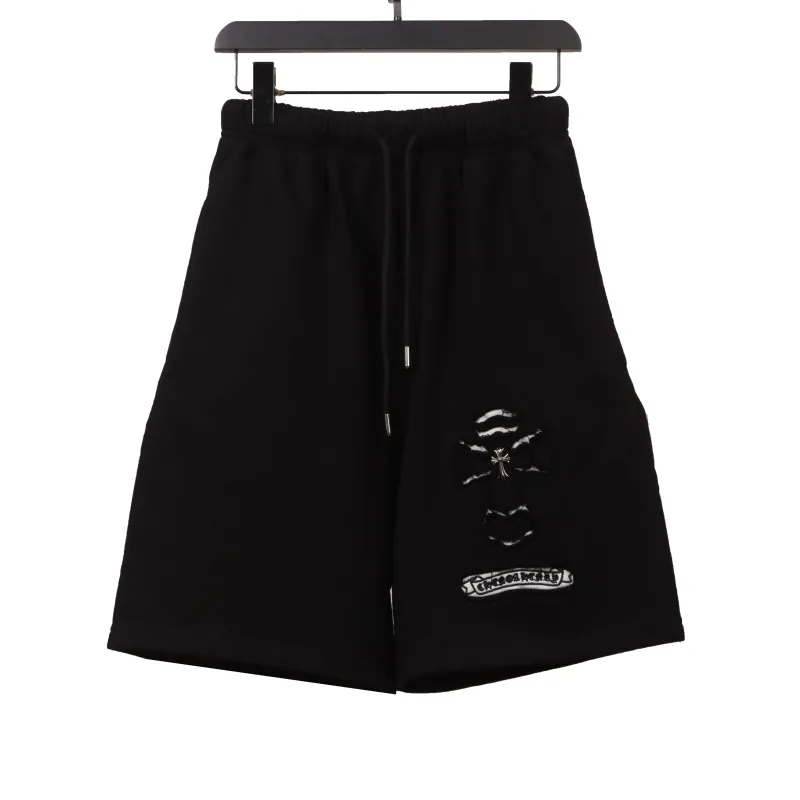  Chrome Hearts horseshoe distressed Sanskrit Short Pants black