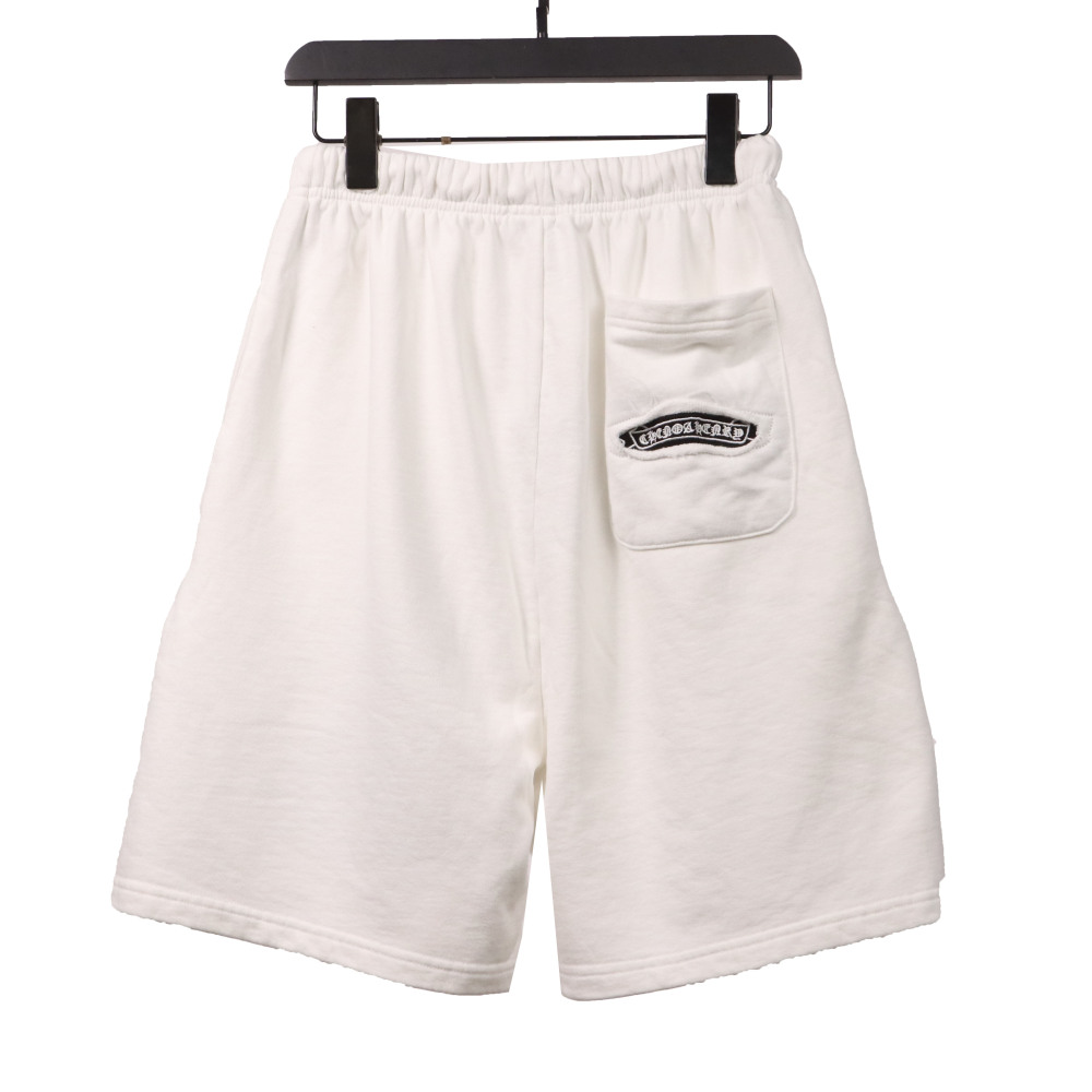 Chrome Hearts horseshoe distressed Sanskrit Short Pants white