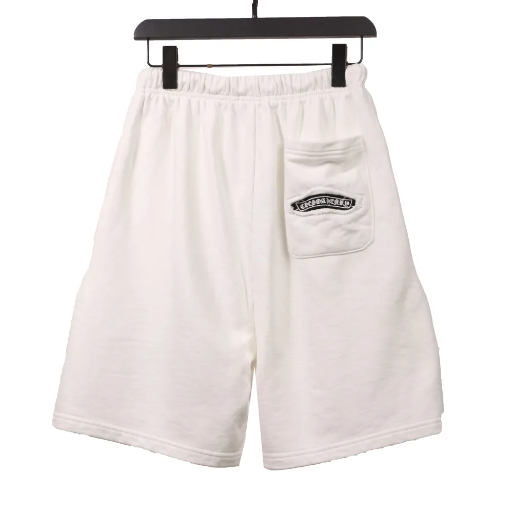  Chrome Hearts horseshoe distressed Sanskrit Short Pants white