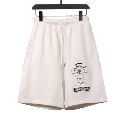 Chrome Hearts horseshoe distressed Sanskrit Short Pants white 01