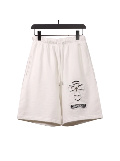 Chrome Hearts horseshoe distressed Sanskrit Short Pants white 01