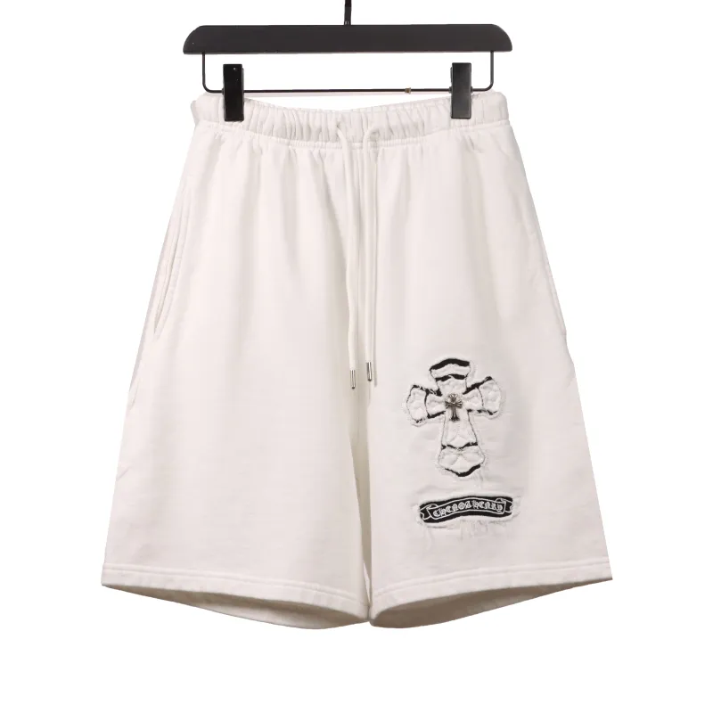  Chrome Hearts horseshoe distressed Sanskrit Short Pants white