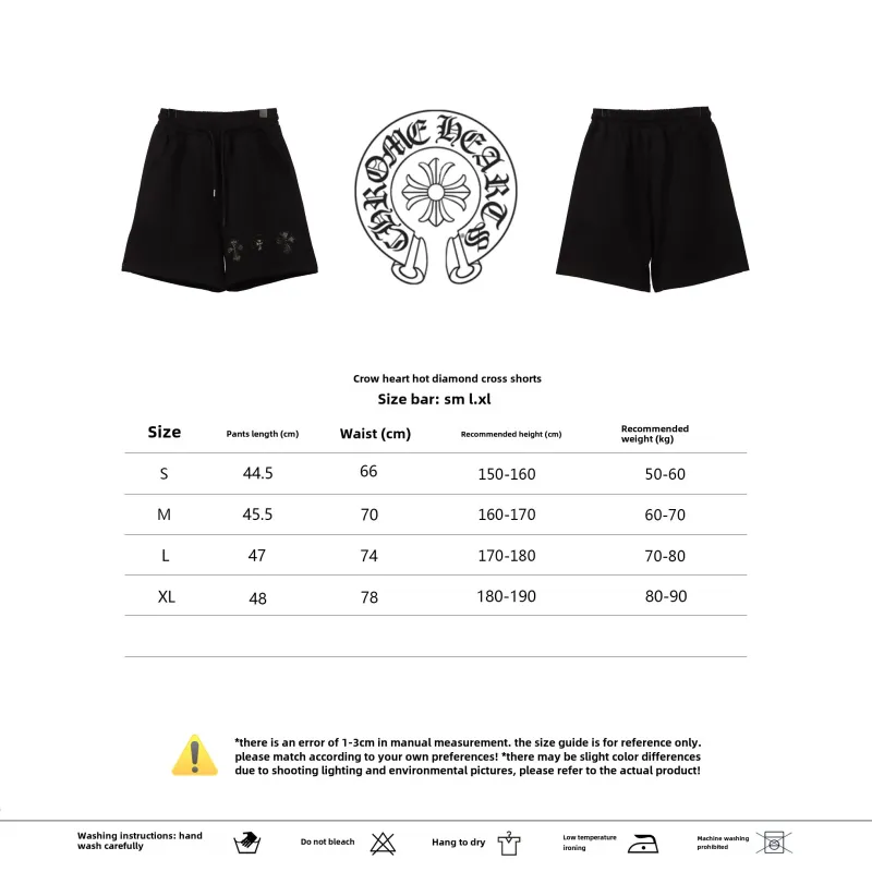  Chrome Hearts hot diamond cross Short Pants blackB