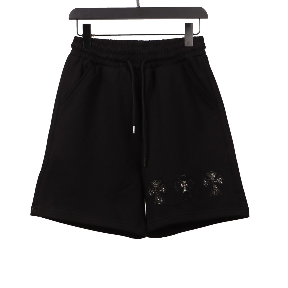 Chrome Hearts hot diamond cross Short Pants blackB