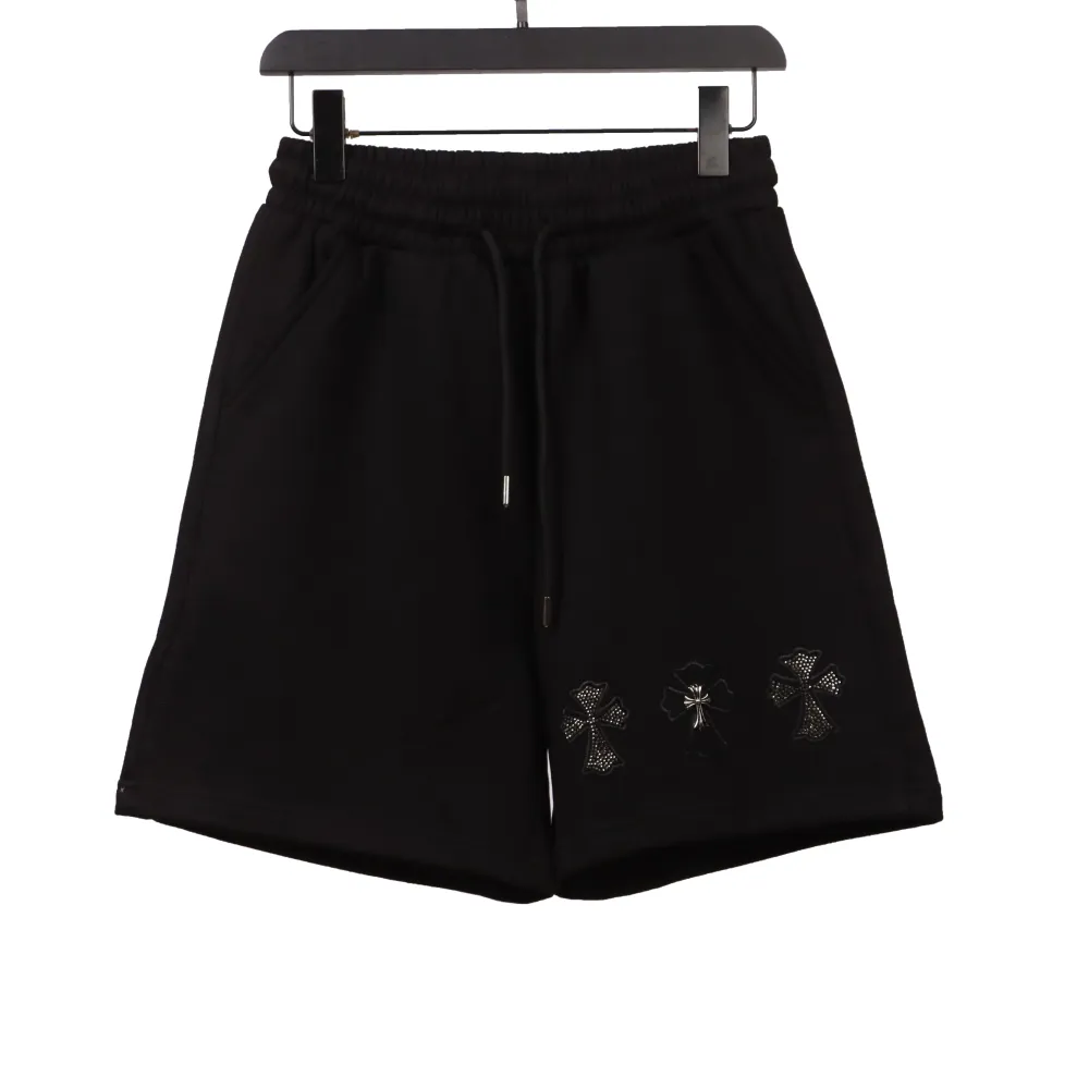  Chrome Hearts hot diamond cross Short Pants blackB