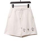 Chrome Hearts hot diamond cross Short Pants white