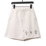  Chrome Hearts hot diamond cross Short Pants white