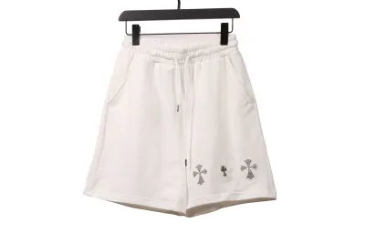 Chrome Hearts hot diamond cross Short Pants white 01
