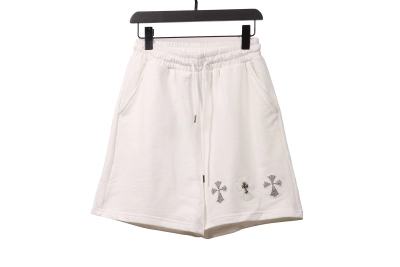 Chrome Hearts hot diamond cross Short Pants white 01