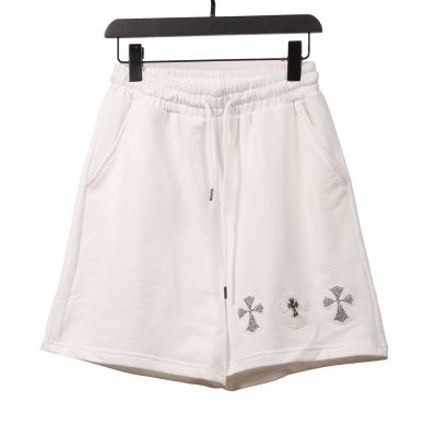  Chrome Hearts hot diamond cross Short Pants white 01