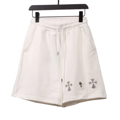 Chrome Hearts hot diamond cross Short Pants white 01