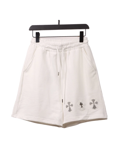 Chrome Hearts hot diamond cross Short Pants white 01