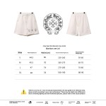 Chrome Hearts hot diamond cross Short Pants white
