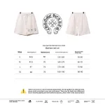  Chrome Hearts hot diamond cross Short Pants white
