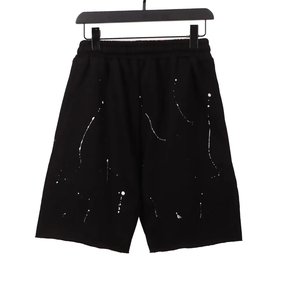  Chrome Hearts ink-splashed leather silver Short Pants