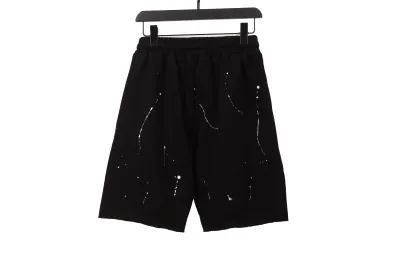 Chrome Hearts ink-splashed leather silver Short Pants 02