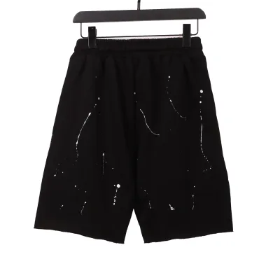 Chrome Hearts ink-splashed leather silver Short Pants 02