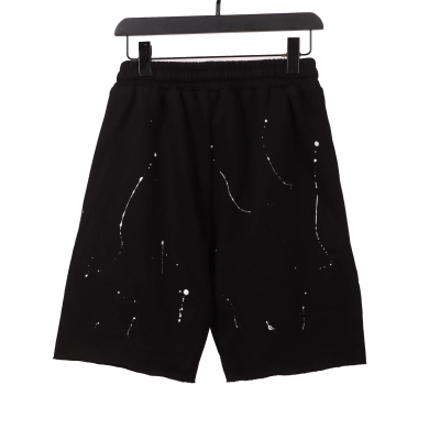 Chrome Hearts ink-splashed leather silver Short Pants 02