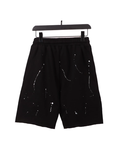 Chrome Hearts ink-splashed leather silver Short Pants 02