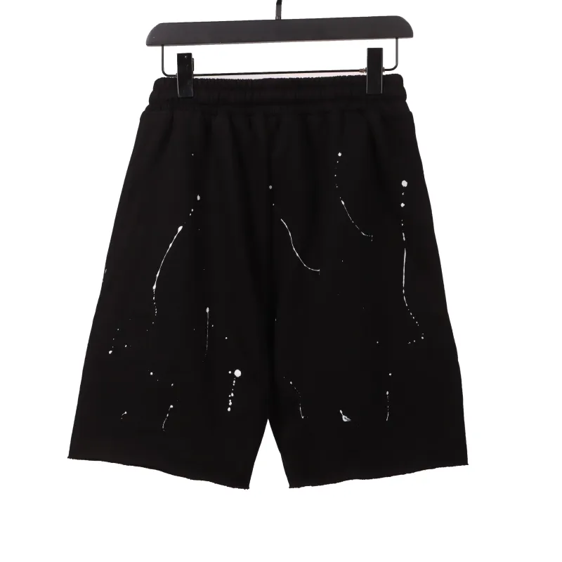  Chrome Hearts ink-splashed leather silver Short Pants