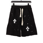  Chrome Hearts ink-splashed leather silver Short Pants