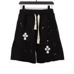  Chrome Hearts ink-splashed leather silver Short Pants
