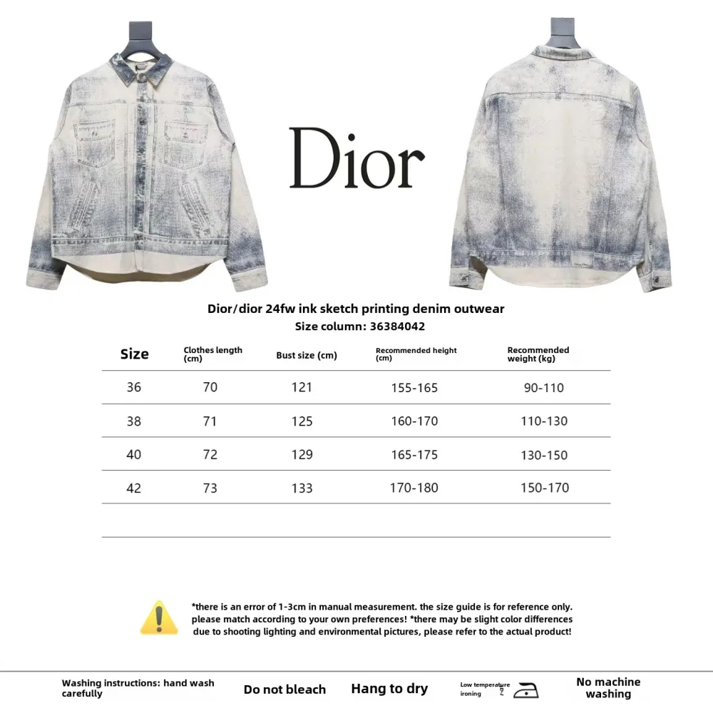 Dior 24Fw ink sketch print denim jacket