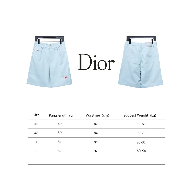 Dior 24ss heart embroidered Short Pants 1