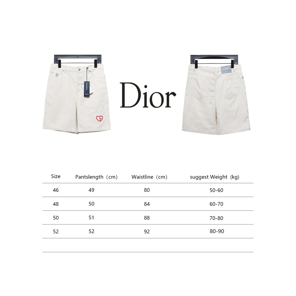  Dior 24ss heart embroidered Short Pants 2