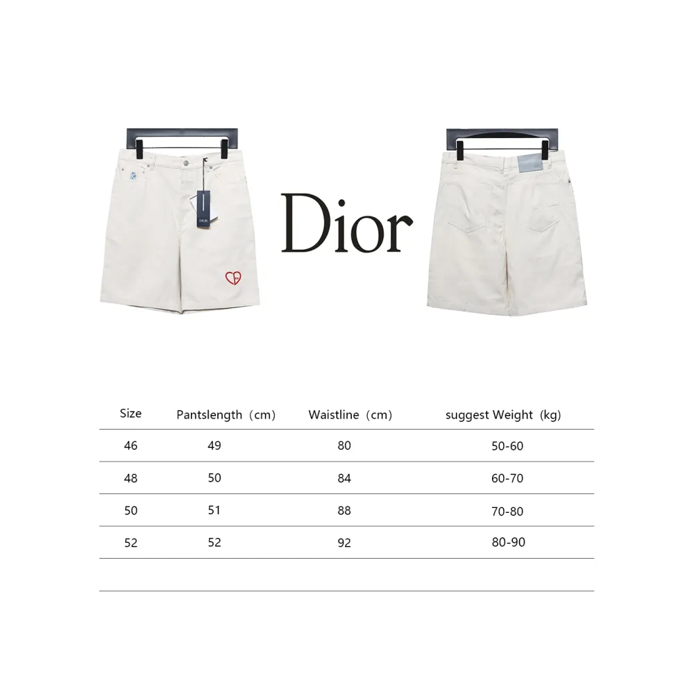 Dior 24ss heart embroidered Short Pants 2