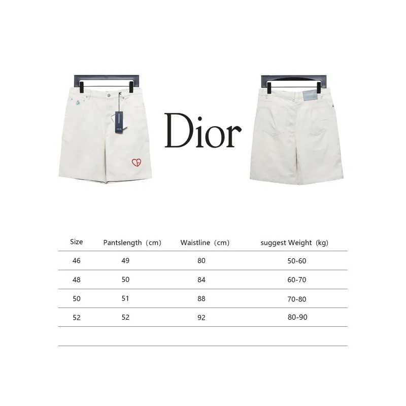Dior 24ss heart embroidered Short Pants 2
