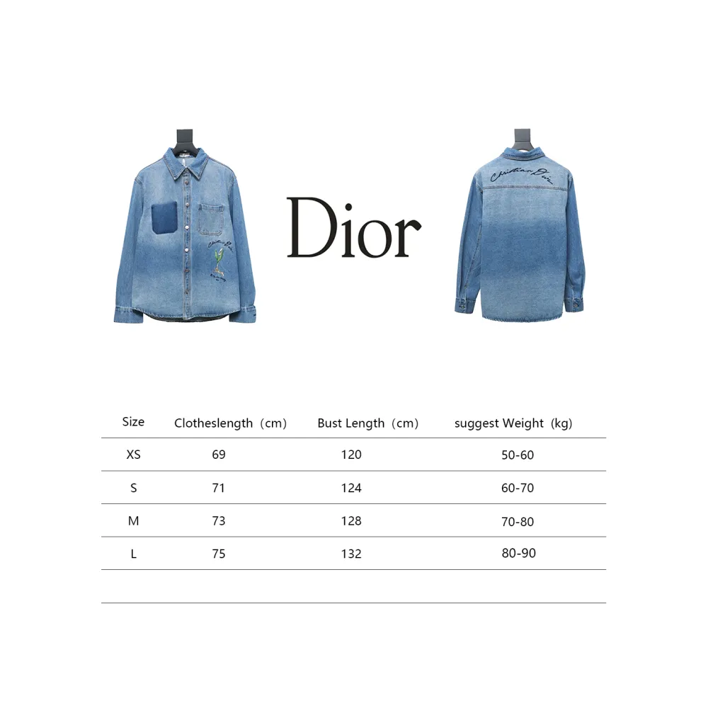 DIOR Dr men 24fall lily of the valley denim shirt