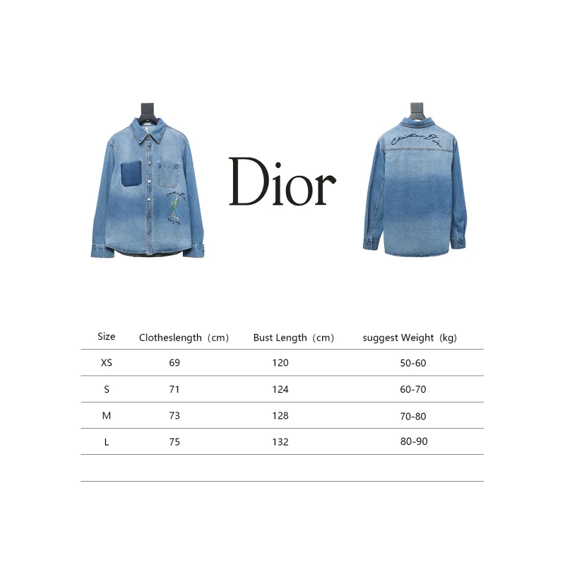 DIOR Dr men 24fall lily of the valley denim shirt
