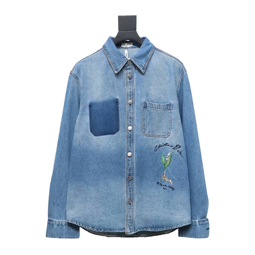 PK DIOR Dr men 24fall lily of the valley denim shirt