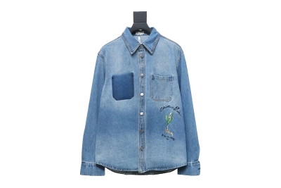 DIOR Dr men 24fall lily of the valley denim shirt 01