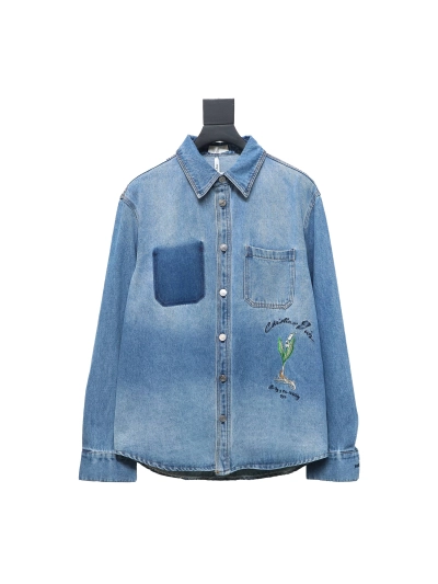DIOR Dr men 24fall lily of the valley denim shirt 01
