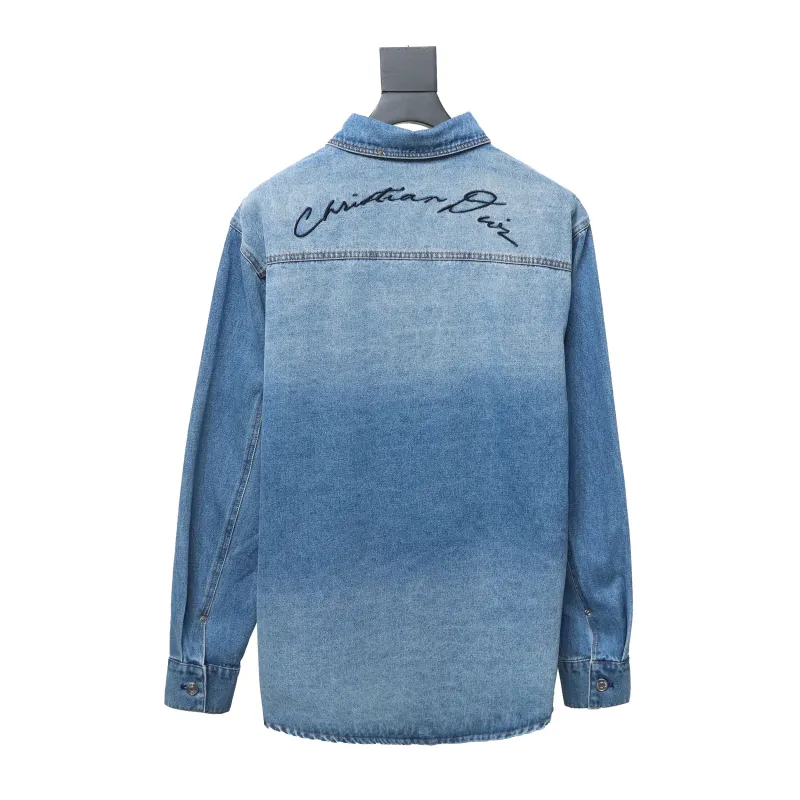 DIOR Dr men 24fall lily of the valley denim shirt