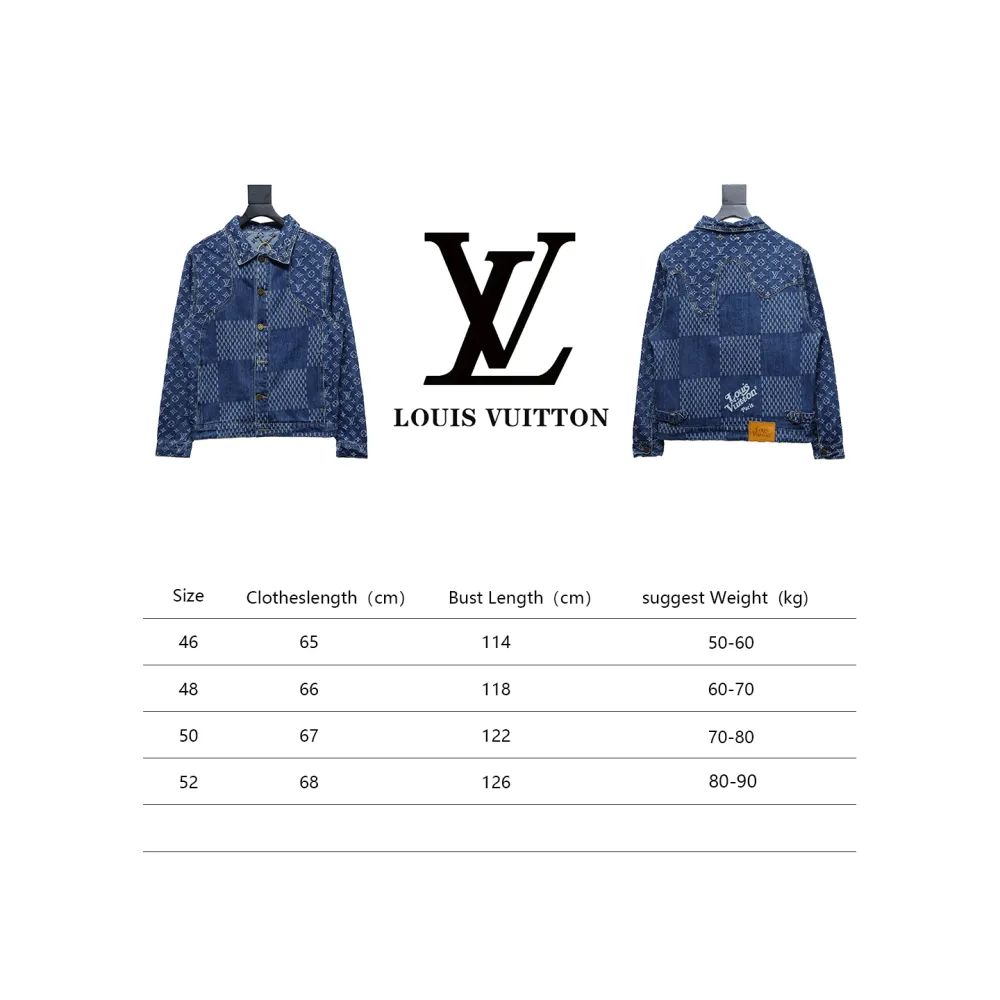 Louis Vuitton 20Fw patchwork checkerboard monogram denim long sleeve jacket