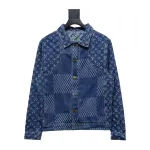 Louis Vuitton 20Fw patchwork checkerboard monogram denim long sleeve jacket