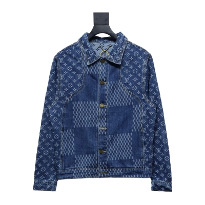Louis Vuitton 20Fw patchwork checkerboard monogram denim long sleeve jacket 01