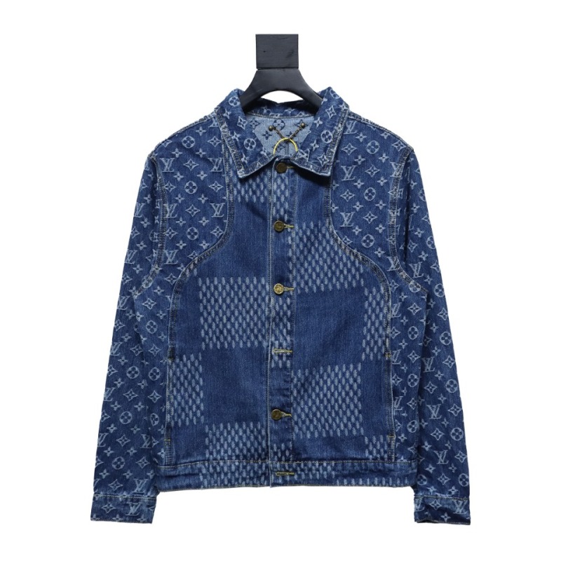 Louis Vuitton 20Fw patchwork checkerboard monogram denim long sleeve jacket