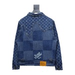 Louis Vuitton 20Fw patchwork checkerboard monogram denim long sleeve jacket