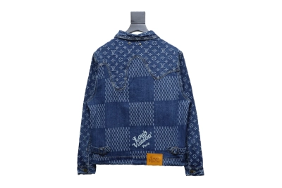 Louis Vuitton 20Fw patchwork checkerboard monogram denim long sleeve jacket 02