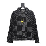 Louis Vuitton 20Fw patchwork checkerboard monogram denim long-sleeved jacket
